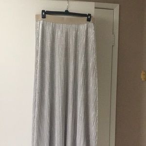 Shimmery gold micropleat maxi skirt by Lane Bryant